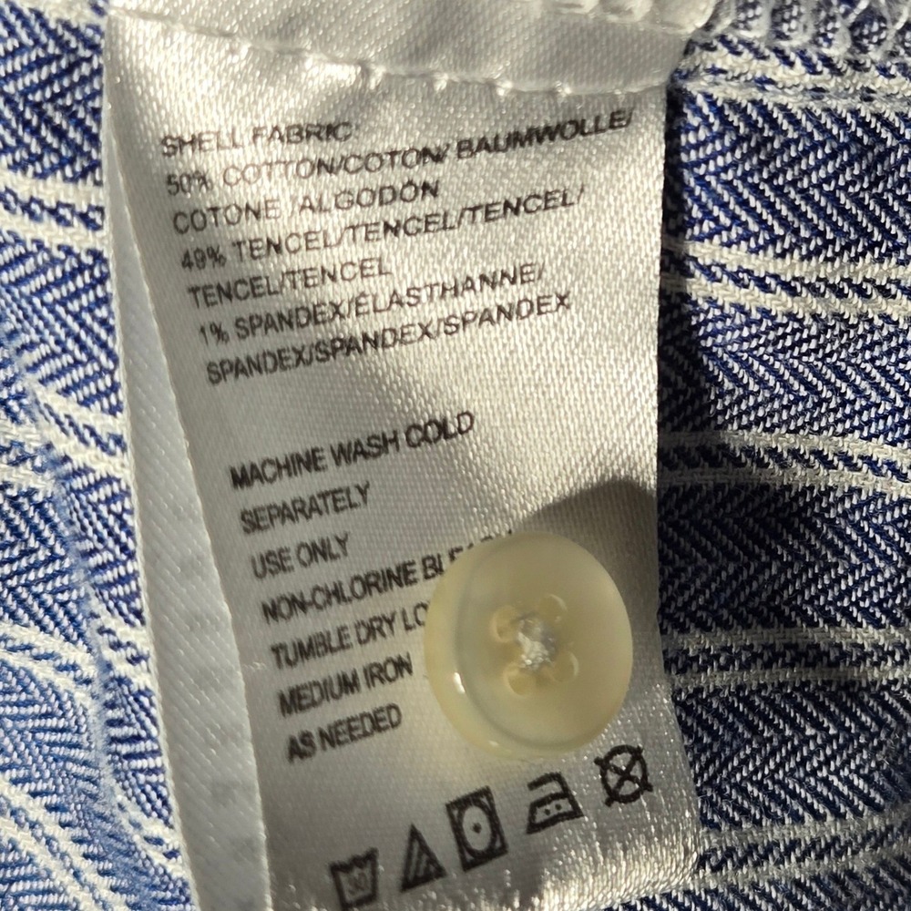 Anthropologie Isabella Sinclair Piper Blue Striped Ruffle Shirt Dress XL Belted - Picture 8 of 8